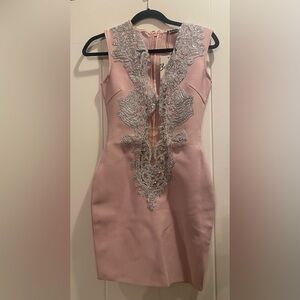 BELLA BARNETT PINK BODYCON LACE DRESS embellished cocktail dress, never worn